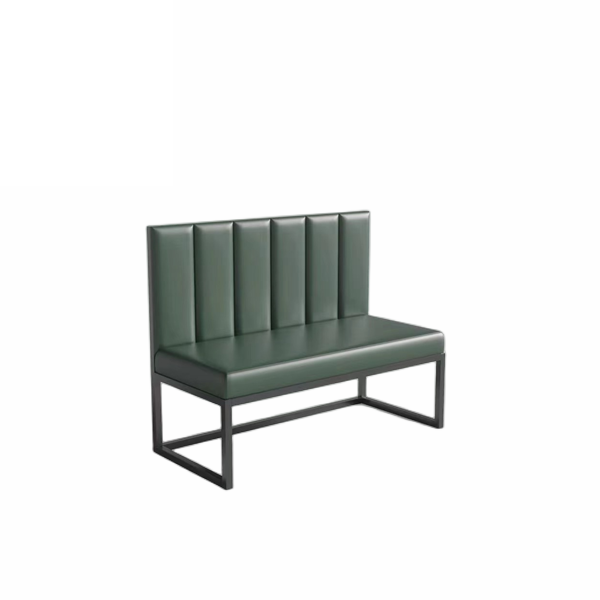 Minimalist Restaurant Banquette Iron Legs Dining Room Leather Seating ...